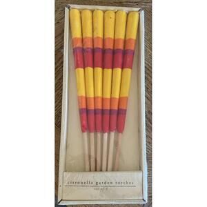 Pier 1 Citronella Garden Torched Candles 6 pack Outdoor Only NOS